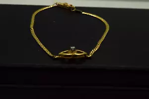 14k Gold Heart Ankle Bracelet w Diamond (ch1092) - Picture 1 of 3