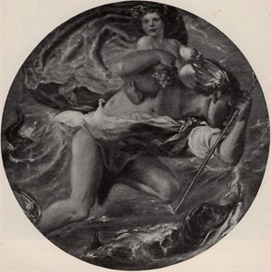 LOOK CHARLES SHANNON Antiguo Impresión Mitológica "Infante Baco y Hermes ENMARCADO CERTIFICADO DE AUTENTICIDAD - Imagen 1 de 2