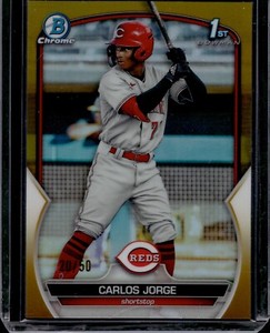 2023 Bowman Chrome Carlos Jorge REDS #BCP-120 1st Bowman Gold Refractor /50