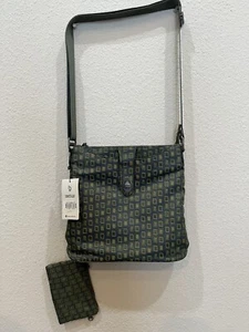 BAGGALLINI Green Crossbody Bag Daisy with coin purse Tan Lining NWT Classic - Picture 1 of 9