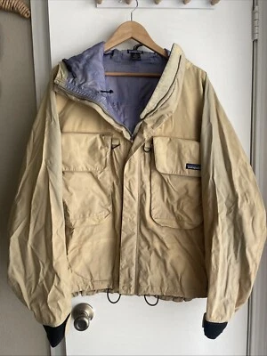 VINTAGE PATAGONIA SST DEEP WADING FLY FISHING JACKET MENS BEIGE OUTDOOR XL 81784 - Image 1 of 4