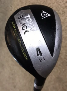 Right Handed, RH, Dunlop Tour Black 21 Degree 4 Hybrid, Graphite R Flex Shaft, - Picture 1 of 11
