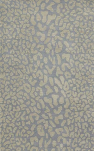 4x4 Square Carpet Handmade Wool Blue Leopard 5001 Rug - Approx 4' - Picture 1 of 4
