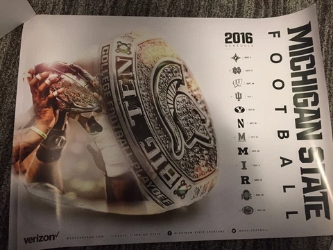 2016 Michigan State Spartans football poster MSU Dantonio 2015 Big Ten Champs Cover