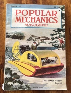 3/1949 Popular Mechanics Magazine~Ice/Water Scoot~ADS~Harley Davidson~Whizzer++ - Bild 1 von 24