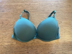 PINK Victoria's Secret Fresh Forest Script 34C Wear Everywhere Super Push Up Bra - Picture 1 of 2