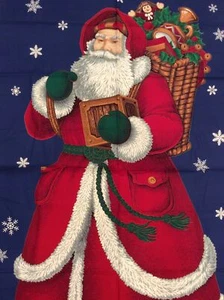 Weihnachten Weihnachtsmann große Stoffplatte Cranston 35 x 56 2006 Vater St. Nick Spielzeug - Bild 1 von 6