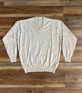 Maglione Gran Sasso Italia lana seta cashmere pullover scollo V beige panna tg 6 L - Foto 1 di 16