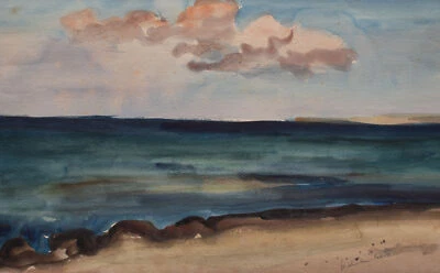 Gerhard Schulte-Dahling Ostsee Strand Expressionismus signiert Aquarell - Bild 1 von 3