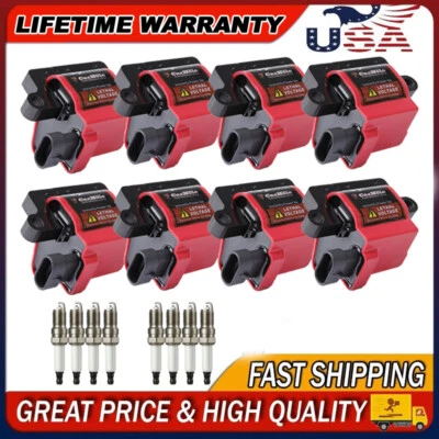 8 bobinas de encendido y bujías para Chevy GMC Silverado 1500 Sierra LS UF271 D581 Foto 1 de 4