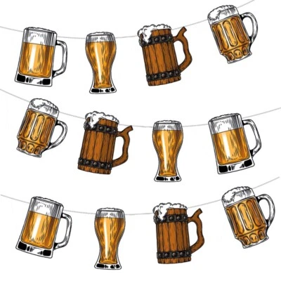 Oktoberfest Beer Bunting Party Decorations Festivals Pub Stag Do Events 12pcs - Image 1 of 4