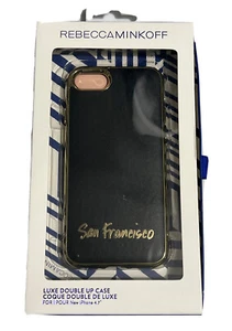 Rebecca Minkoff San Francisco Black Leather Phone Case for Apple iPhone 7 NEW - Picture 1 of 3