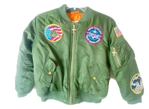 Alpha Industries Boys Small 8-MA-1 Bomber Jacket W/ Patches -Top Gun GUC - Picture 1 of 9