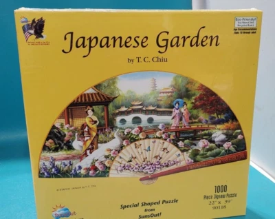 Japanese Garden Puzzle 90118 by T.C. Chiu New 1000pc  22" x 39"  Sealed - Image 1 of 4
