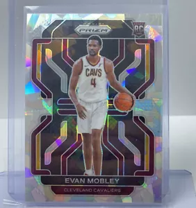 2021-22 PANINI PRIZM EVAN MOBLEY NOVATO PLATA HIELO AGRIETADO #325 CLEVELAND CAVS - Imagen 1 de 5
