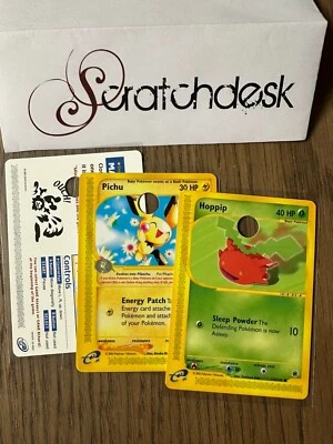 Pokemon E3 2002 Hole Punch Card Set - Expedition PICHU HOPPIP MANHOLE - Glossy - Image 1 of 4