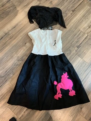 Falda de caniche de fieltro con blusa, gafas y bufanda Halloween Juegos con disfraces Foto 1 de 4