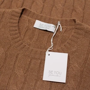 Be You NWT Pullover Crew Neck Cable Knit Sweater Size M in Brown 100% Cashmere - Picture 1 of 9