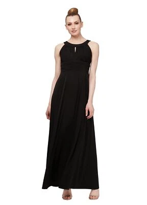 S.L. Maxi vestido para mujer Fashions sin mangas color liso, negro Maxine, 4 Foto 1 de 2