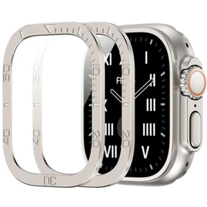 Tempered Glass for Apple Watch Ultra2 49mm Metal Frame Screen Protector Anti-Scr - Photo 1 sur 22