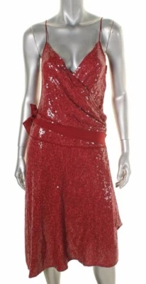 Диана фон Furstenberg 'Brenndah' ~ красный шелк блестками платье 4 новый $798 - Изображение 1 из 4