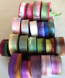 Seidenband handgefärbt 1" auf der Schrägheit 1 Jahr Made in USA - Bild 1 von 62