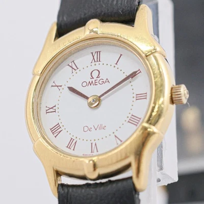 Sin Tarifas *CASI COMO NUEVO* De Colección OMEGA De Ville Cal.1455 Cuarzo Romano 21mm Para Mujer Foto 1 de 4