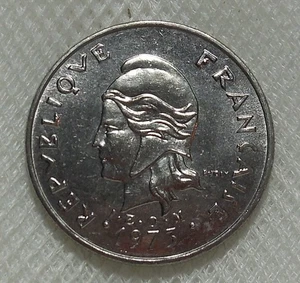 1973 NEW HEBRIDES 20 FRANCS COIN BU UNCIRCULATED - Picture 1 of 2