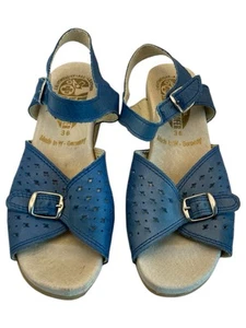 Worishofer Size 36 US 5 Wedge Sandals Cork Leather Shoes Germany Comfort - Picture 1 of 7