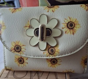Cute Yellow Sun Wallet For Adult Or Child. Flower Button Holder. - Picture 1 of 5