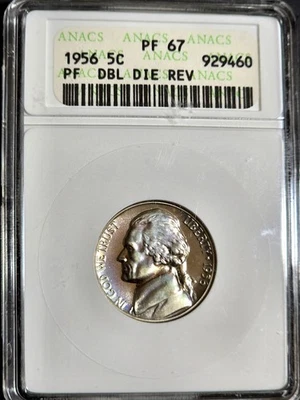 1956 5C Proof Nickel ANACS PF67 Old Holder Soapbox Error Coin GEM BU CH PQ US  - Image 1 of 2