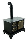 Dolls House Old Fashioned Black Range Cooker Stove Miniature Kitchen Furniture