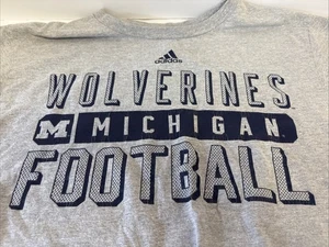 University of Michigan Wolverines Football T-shirt Size M Light Gray Adidas - Picture 1 of 8