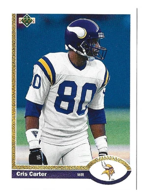 CRIS CARTER 1991 Upper Deck Football # 56 Minnesota Vikings HOF NM - MT - Image 1 of 2