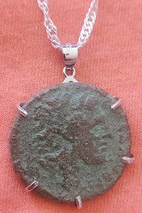 Alexander der Große Portrait antike römische Makedonien Münze Anhänger Silber Halskette - Bild 1 von 9