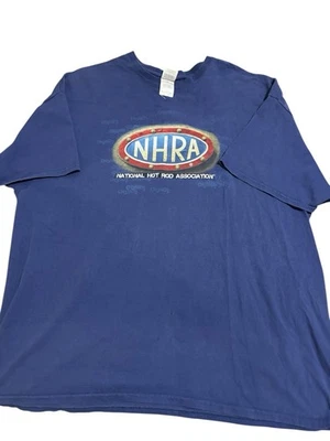 Camiseta NHRA National Hot Rod Assoc 2XL Azul Gildan Nitro CH3NO2 Drag Racing Foto 1 de 4