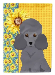 Pudel Spielzeug grau Sommer Sonnenblumen Flagge Garten Größe WDK5464GF - Bild 1 von 3