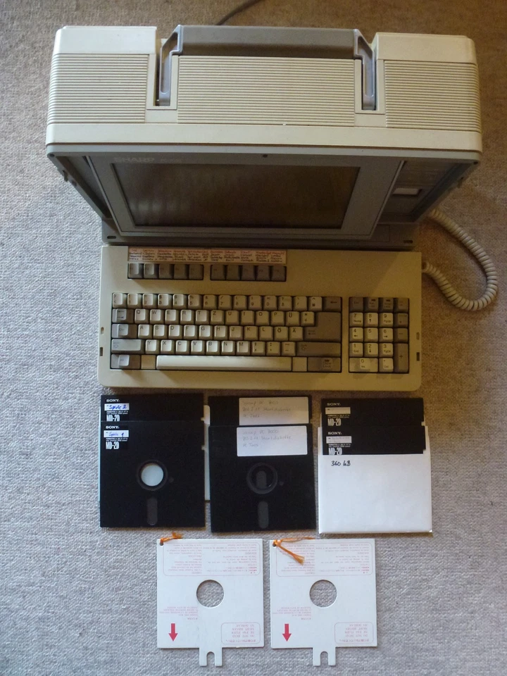 Retro IBM PC Laptop Sharp PC 7000 8086 2x5,25" Floppy 7MHz 320kByte RAM - Bild 1 von 4