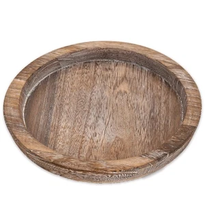 ICAROOM Rustic Wooden Serving Tray - Round Wood for Coffee Table, Candle Hold... - Foto 1 di 7