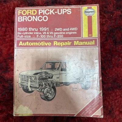 Manual de reparación de camionetas Ford Haynes y Bronco 1980-1991 F-100 a través de F-350 2x2 y 4x4 Foto 1 de 4