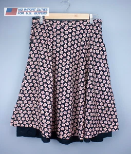 Gudrun Sjoden Womens Black Floral Skirt Size S Casual Organic Cotton Lagenlook - Picture 1 of 14