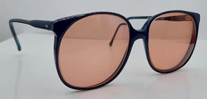 Vintage Sterling Optical Terry Blue Round Horn-Rimmed Sunglasses FRAMES ONLY - Picture 1 of 7