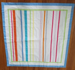 Pottery Barn PB Teen Euro Kissen Schein Bänder auf weiß 26" neu ohne Etikett - Bild 1 von 4