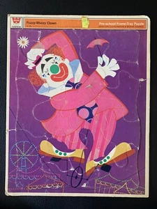 Vintage 1969 Whitman Fuzzy Wuzzy Clown Preschool Frame Tray Puzzle Used #4546 - Picture 1 of 9