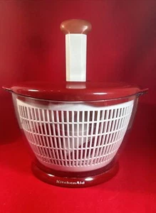 KitchenAid Salad Spinner w/3 Dividers & Lid, Red, Colander/Serving Storage Bowl - Picture 1 of 4