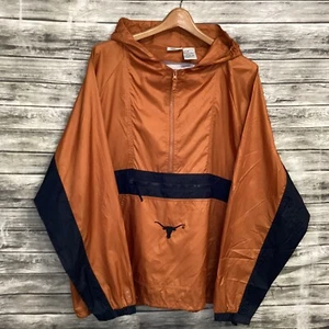 Texas Longhorns Jacket Men Large Orange Genuine Stuff Collegiate Hooded Pullover - Picture 1 of 8