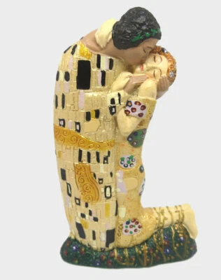 Escultura de bolsillo pequeño Gustav KLIMT El beso pareja enamorada Foto 1 de 2