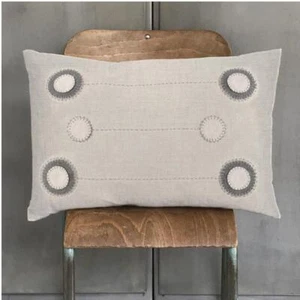 Wool Couch Cushion East of India Cozy Pillow Bed Home Decor Beige Modern Dots - Picture 1 of 1