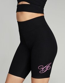 Agent Provocateur Rayley Black Pink AP Logo Biker Shorts Medium NWT