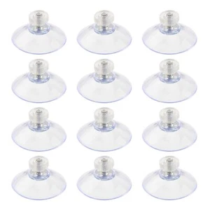 12Pcs PVC Suction Cups with Screws M5 Thread Transparent 1.6" Diameter Sucker... - Picture 1 of 5